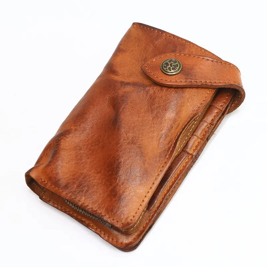 Genuine Leather Vintage Cowhide Large Capacity Wallet