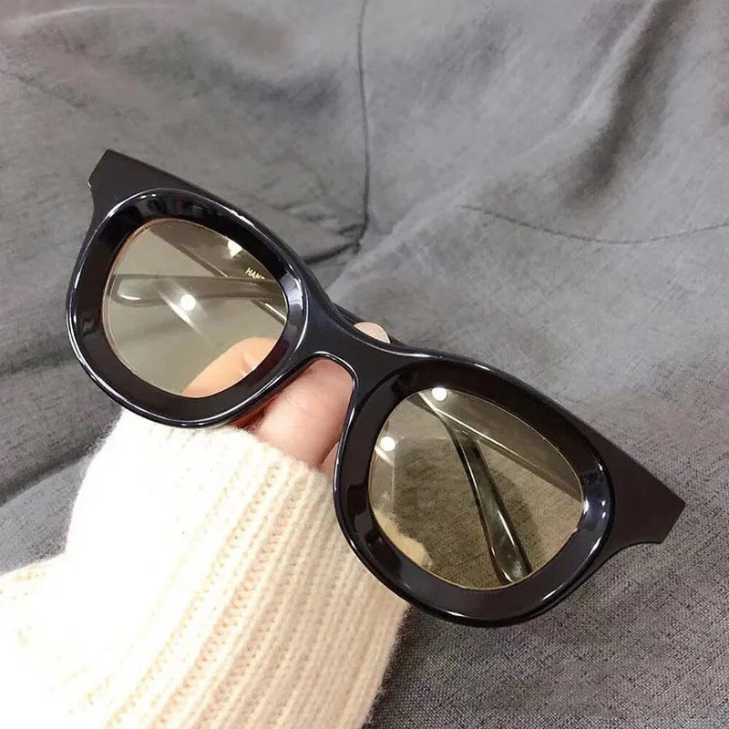 Thick Frame Retro Round Sunglasses UV400