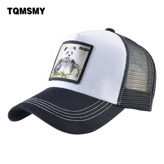 Trucker Caps With Panda Patch Breathable Mesh Snapback Baseball Cap