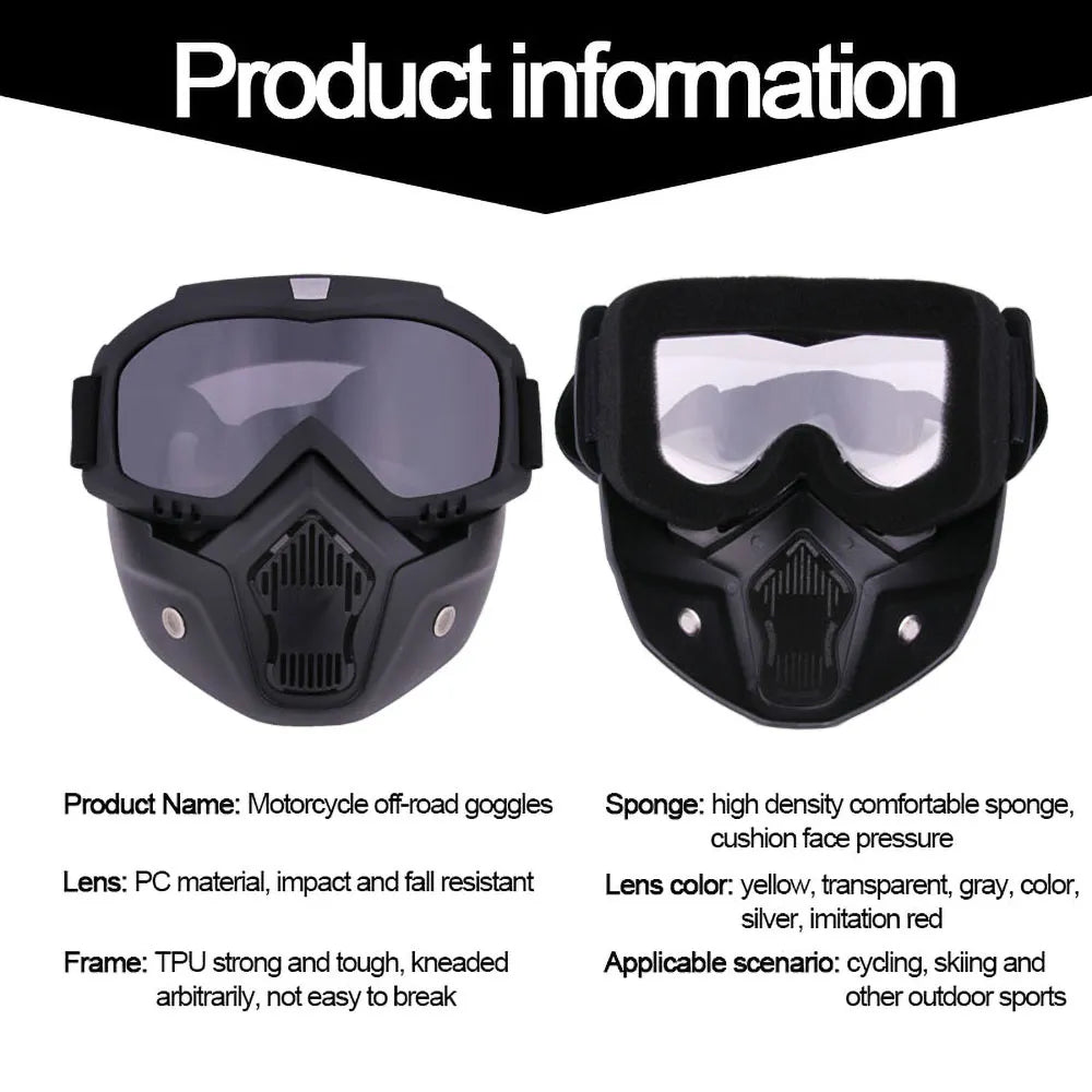 Adjustable  Motocross Motorcycle Goggles Breathable Full Face Protective Mask