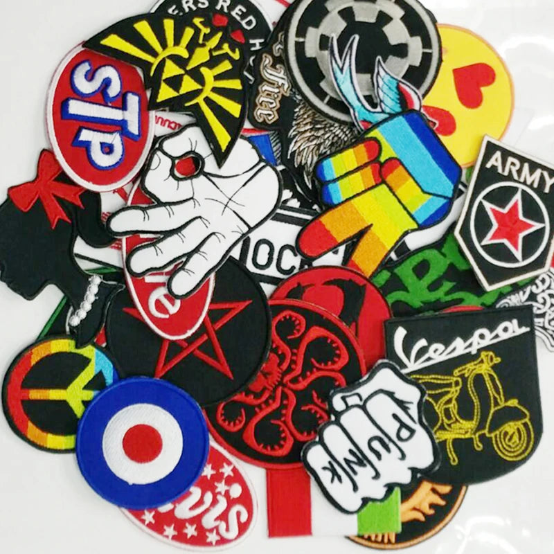 24Pcs DIY Mixed Random Iron On Patches For Clothing Jacket Jeans