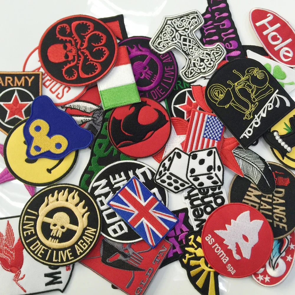 24Pcs DIY Mixed Random Iron On Patches For Clothing Jacket Jeans