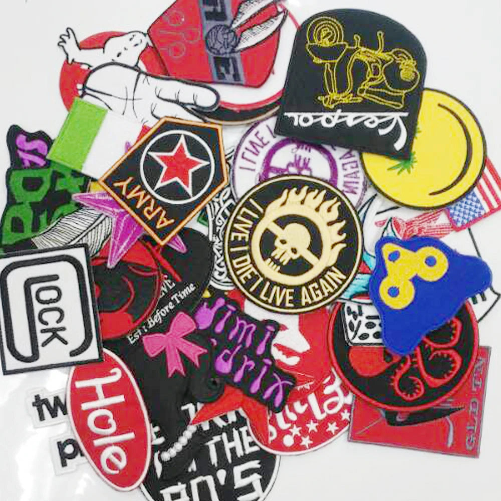 24Pcs DIY Mixed Random Iron On Patches For Clothing Jacket Jeans