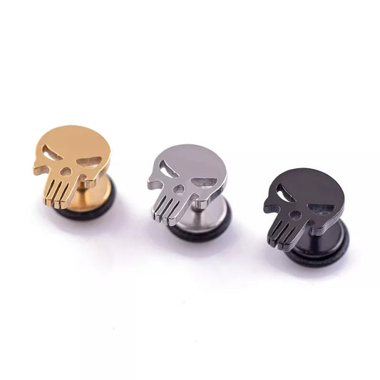 1 piece Fashion Skull Stud Earrings High Quality Stainless Steel Jewelry