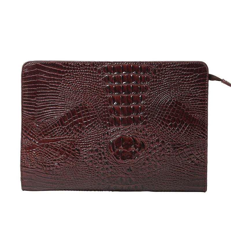 Luxury Crocodile Pattern Men Clutch Bag