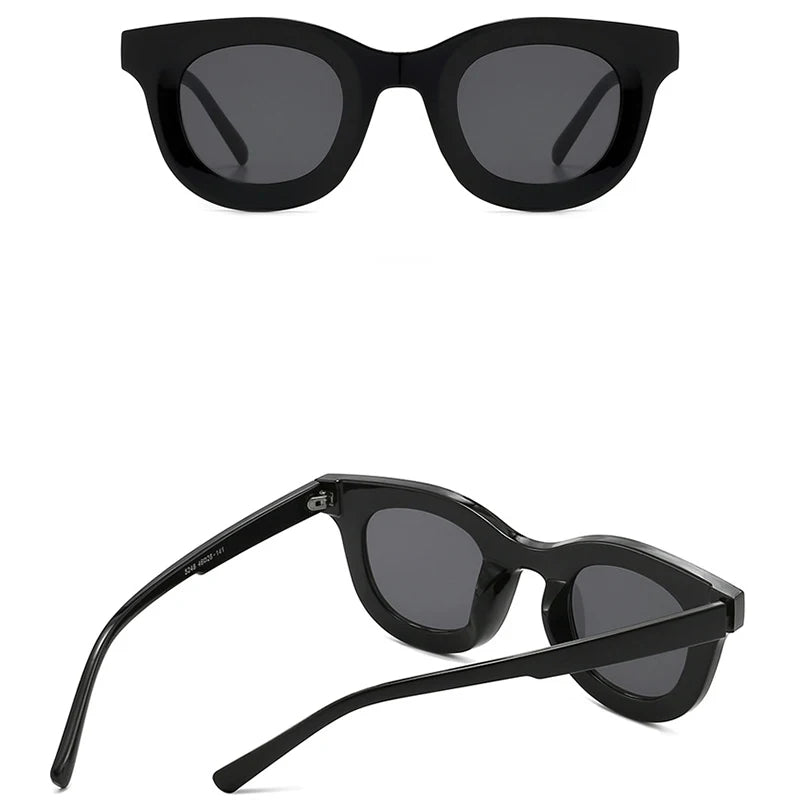 Thick Frame Retro Round Sunglasses UV400