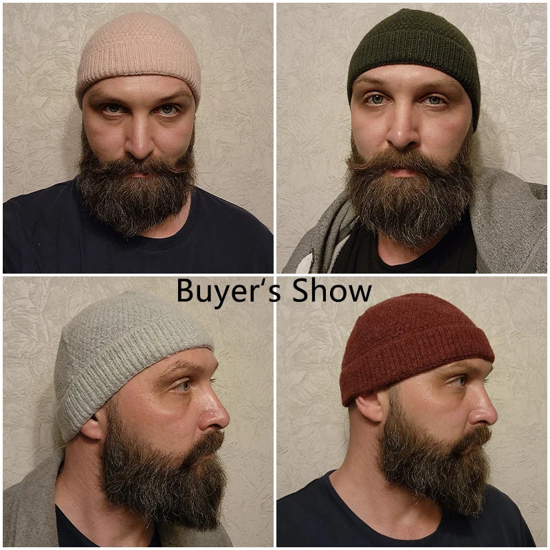 Mens Knitted Beanie Rimless Baseball Cap