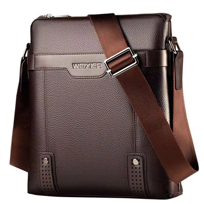 New WEIXIER Men's Solid Crossbody Bag Black, Auburn