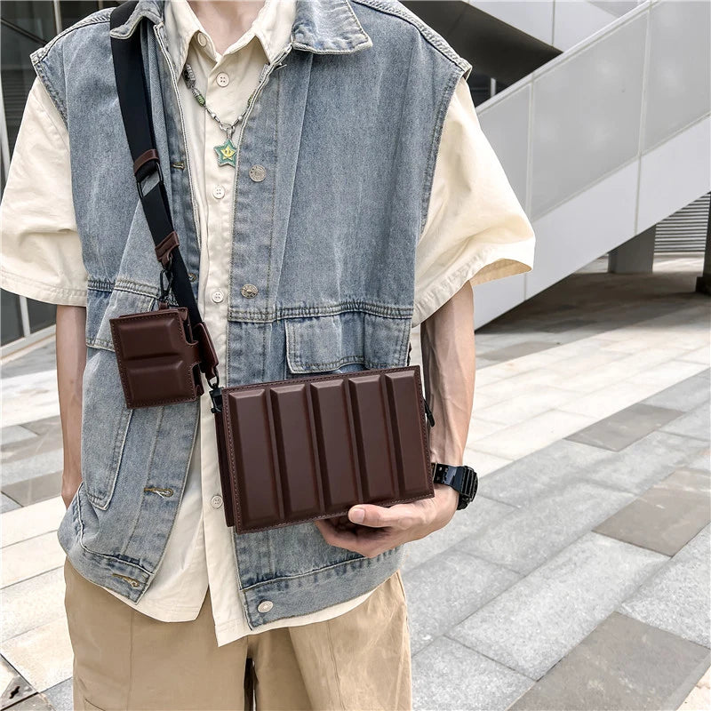 2pcs Mens Crossbody Bag High Quality PU Leather