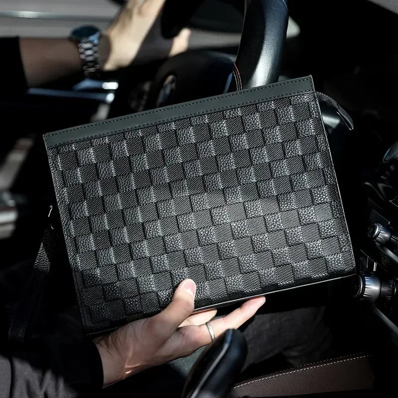 Men's Luxury Plaid Clutch Bag