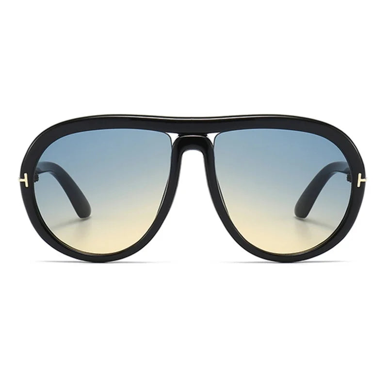 Classic Big Vintage Frame Round Pilot Sunglasses UV400