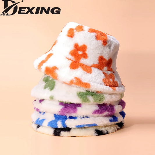 Flower Power Fluffy  Bucket Fisherman Hat