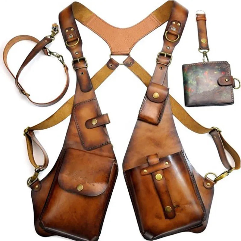 Men's Retro Double Underarm Holster Bag