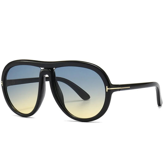 Classic Big Vintage Frame Round Pilot Sunglasses UV400