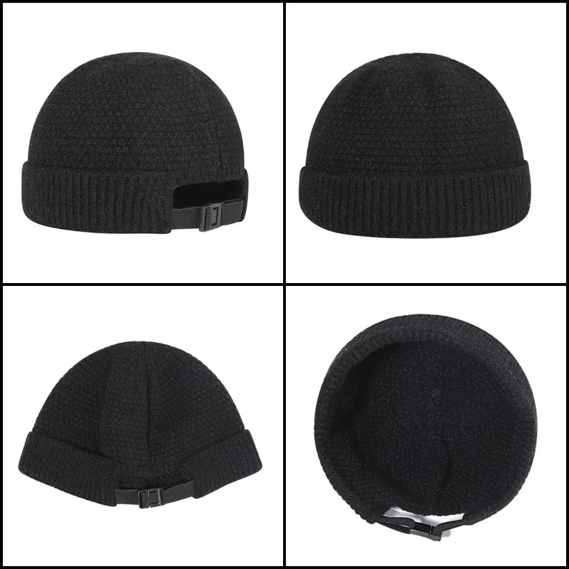 Mens Knitted Beanie Rimless Baseball Cap