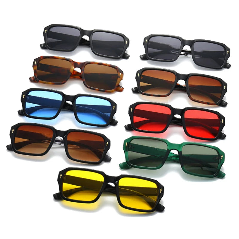 SO&EI Vintage Square Rivets Designer Shades UV400