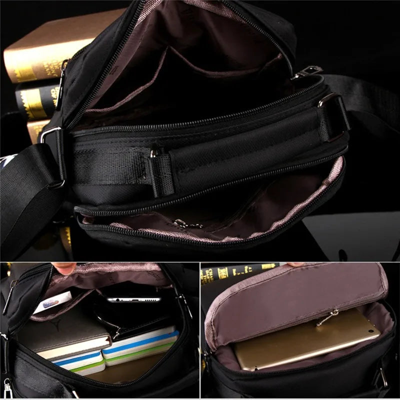 Men's New Vertical Oxford Cloth Shoulder Fashion Handbag Briefcase Style