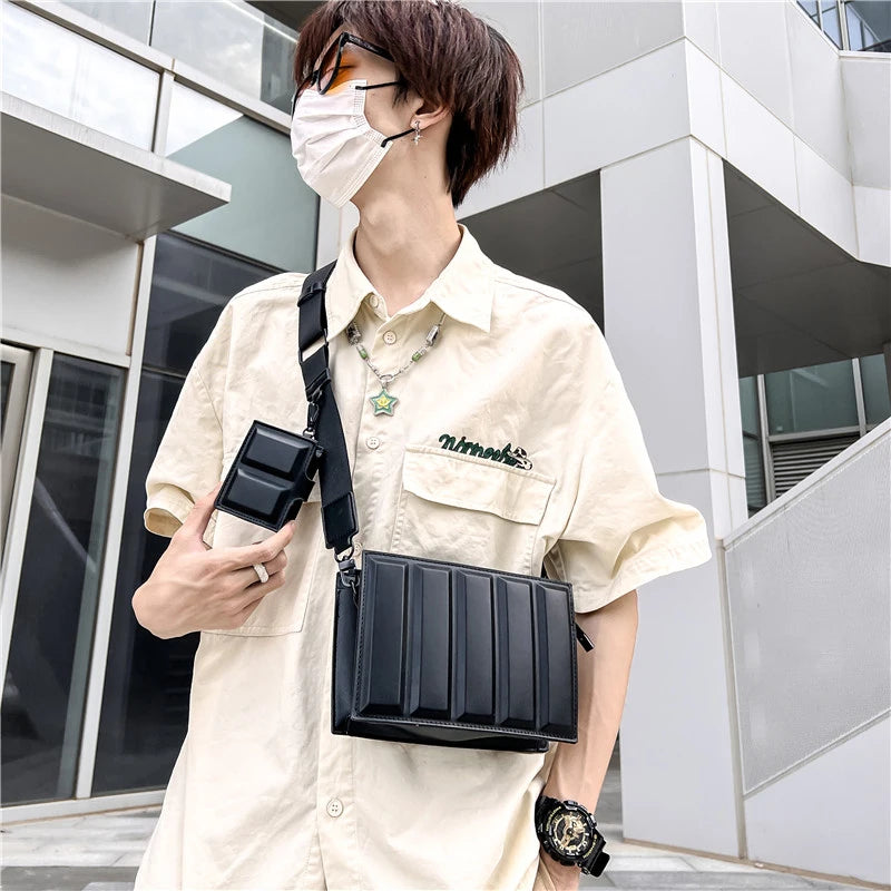 2pcs Mens Crossbody Bag High Quality PU Leather