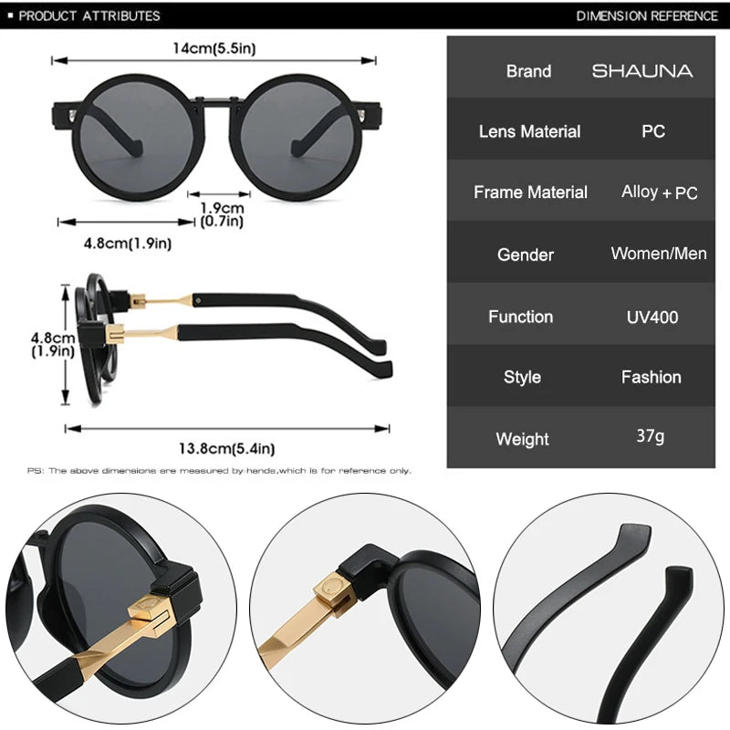 Fashion Round Sunglasses Retro Brand Designer Shades UV400